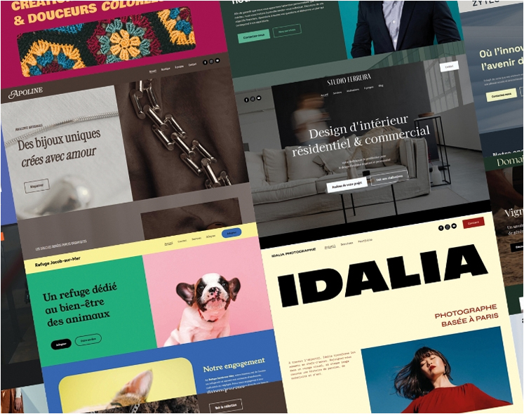 Images de sites réalisés avec l'outil WebSelf